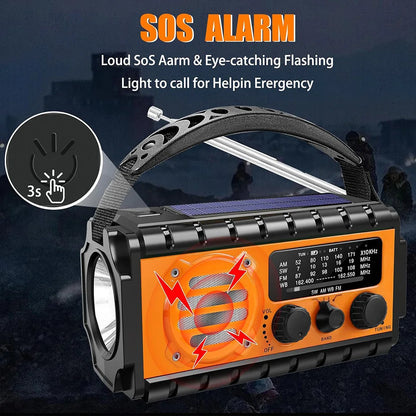 Nödradio med solceller, 20 000 mAh