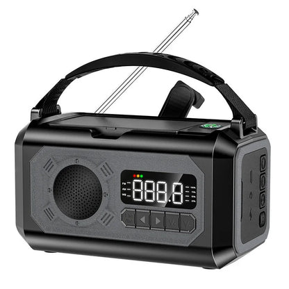 Nödradio på 12000 mAh med dubbla solpaneler och handvev (AM/FM/NOAA)