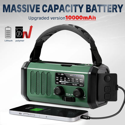 Nödfallssolradion med handvev – 10000 mAh powerbank