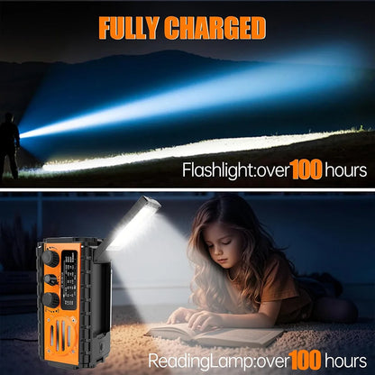 Nödradio med solceller, 20 000 mAh