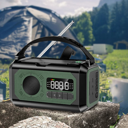 Nödradio på 12000 mAh med dubbla solpaneler och handvev (AM/FM/NOAA)