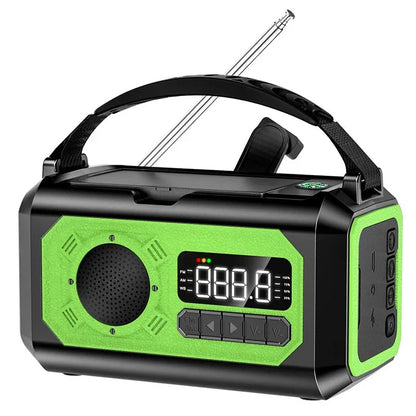 Nödradio på 12000 mAh med dubbla solpaneler och handvev (AM/FM/NOAA)