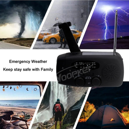 Nödfallssolradion med handvev – 10000 mAh powerbank