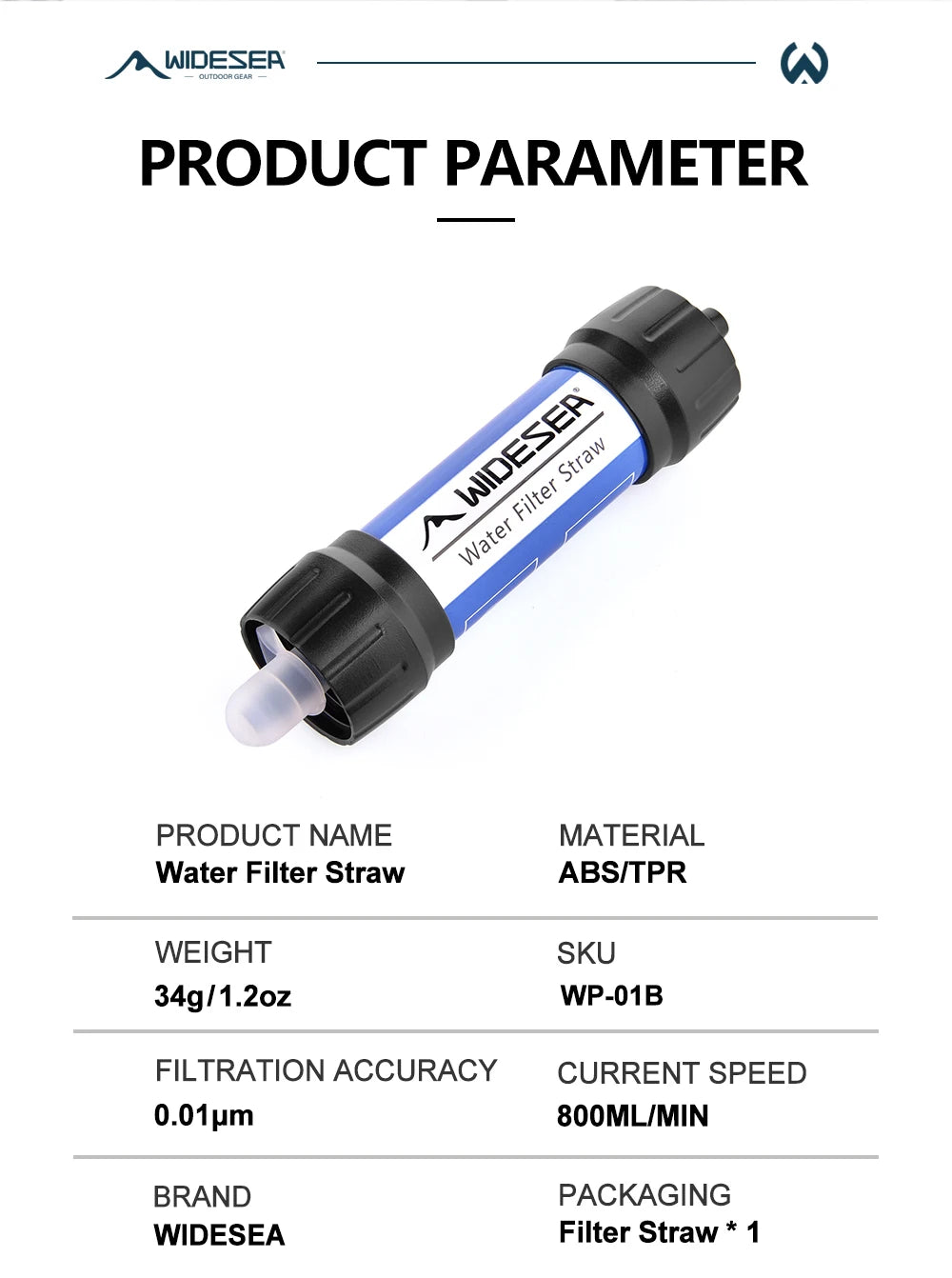 Stavera™ Överlevnadsvattenfilter Sugrör