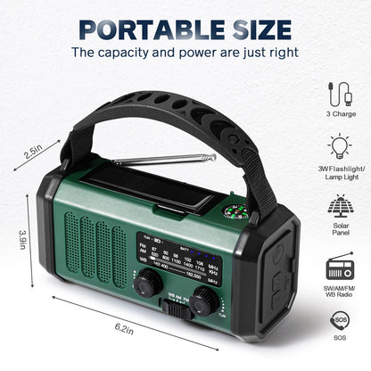 Nödfallssolradion med handvev – 10000 mAh powerbank